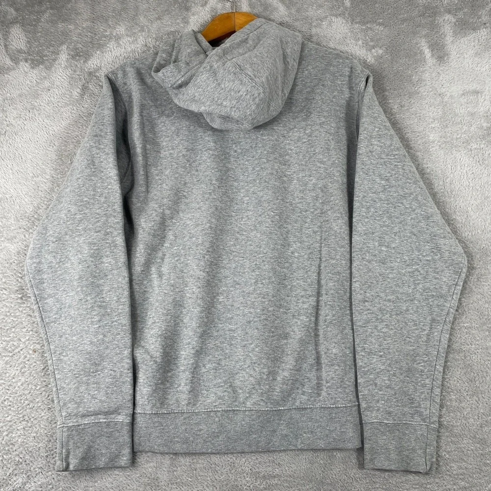 Nike Pullover Hoodie Mens Medium Gray Fleece Swoosh Logo Sweatshirt - Picture 2 of 9